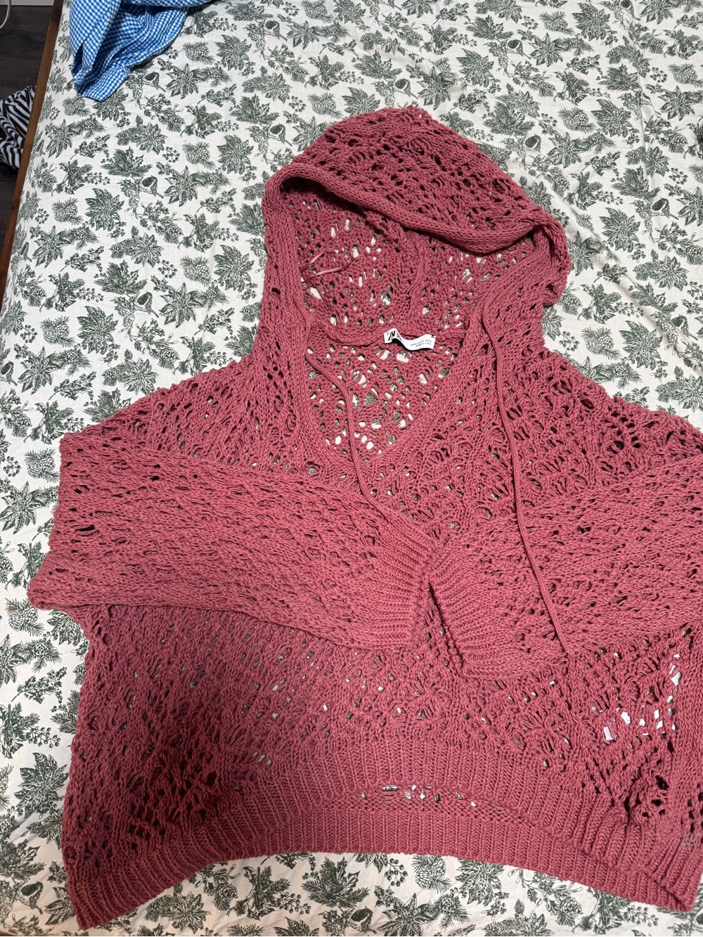 Zara Knit Hooded Sweater Dusty Rose